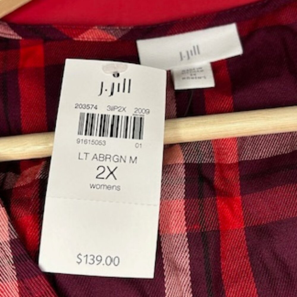 J. Jill Plaid Midi Dress Size 2X - Picture 5 of 5